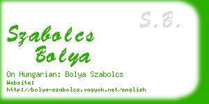 szabolcs bolya business card